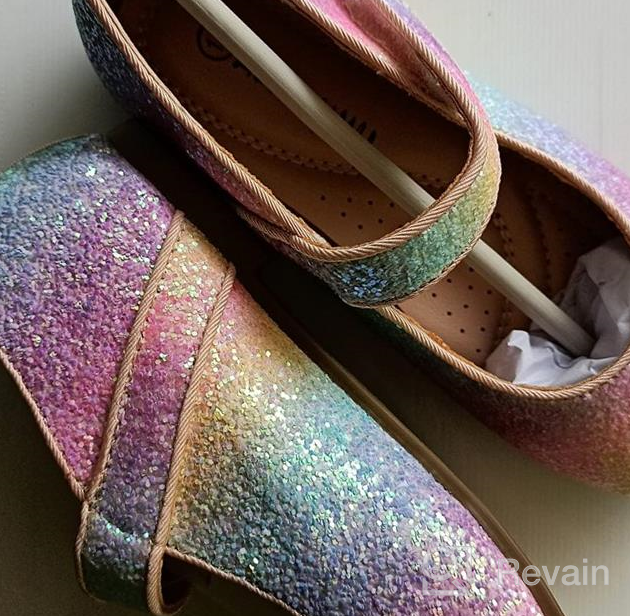 img 1 attached to 🌈 ADAMUMU Glitter Toddler Princess Colorful Flats for Girls' Shoes review by Mark Cai