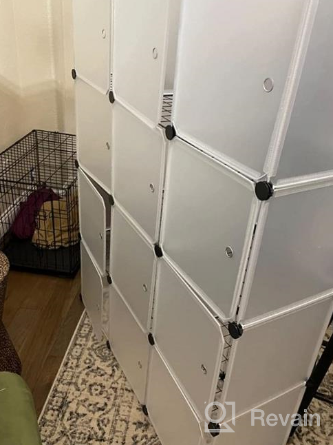 img 1 attached to Modular Storage Cubes With Doors And Metal Panels - 16 Cube Units For Clothes And Bookshelf Organization - Stable And Portable Room Organizer By MAGINELS review by Eduardo Purewal