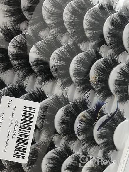 img 1 attached to 14 Pairs 5D Mink False Eyelashes Natural Look Wispy Fluffy Volume Fake Lashes Cat Eye Strip Lash Band Clear Individual Newcally Lashes review by Megan Lucas