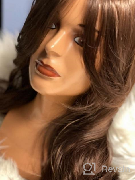 img 1 attached to Enhance Your Look With Auflaund'S Long Straight Brown Wig - 21 Inches Heat Resistant Hair Replacement With Side Bangs For Daily Wear review by David Padilla