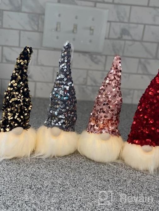 img 1 attached to Set Of 4 Sequined Christmas Gnome Lights - Perfect Nordic Decor For Santa Tomte! review by Dave Tapia