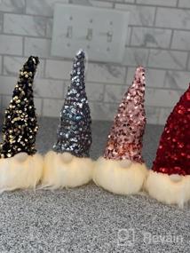 img 8 attached to Набор из 4 рождественских гномов с блестками - идеальный скандинавский декор для Санта-Томте!