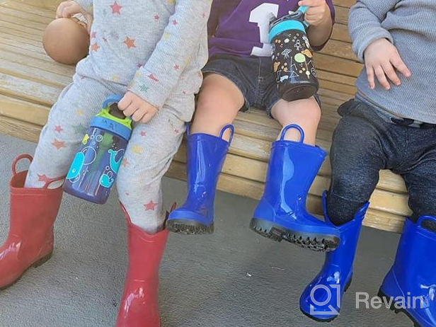 img 1 attached to 👦 ALLENSKY Kids Rain Boots: Easy-on Handles for Little Kids & Toddler Boys and Girls - Waterproof and Durable review by Maurice Malek