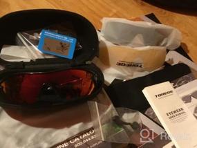 img 7 attached to TOREGE поляризованные спортивные солнцезащитные очки с 3 сменными линзами для мужчин и женщин, очки для велоспорта, бега, вождения, рыбалки TR002