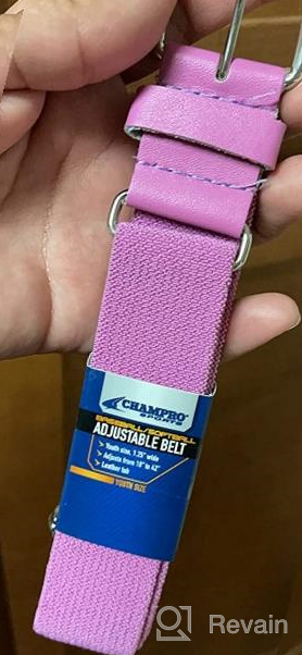 img 1 attached to 🔮 Enhance your style with the CHAMPRO Purple Leather Baseball Belt - Perfect Accessory for Boys' Belts review by Tom Reid