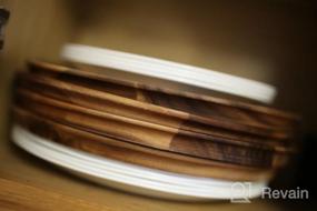 img 8 attached to Roro Round Acacia Wood Serving Charger Plates, 7 Inch Set Of 4