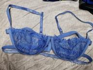 img 1 attached to 2-Piece Women'S Sexy Lingerie Set: Eyelash Lace Mesh Bra And Panty With Push-Up Strap Bralette - Seductive Underwear For Intimate Moments review by Shawn Torres