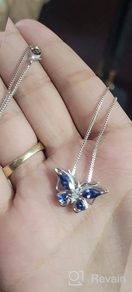 img 1 attached to Aurora Tears Butterfly Jewelry Set - Women's Sterling Silver Butterflies Birthstone Pendant Necklace, Earrings, and Rings: Perfect Wedding Gift review by Erica Rogers