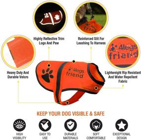 img 3 attached to 🐶 Stay Visible and Safe with 4LegsFriend Dog Safety Orange Reflective Vest - Perfect for Outdoor Activities, Day and Night!