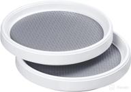 🔄 2 pack pretireno lazy susan turntable: non-skid organizer for cabinet, pantry, kitchen, countertop & vanity display stand - white/gray logo