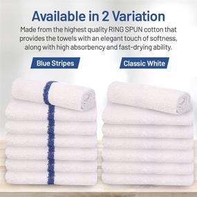 img 1 attached to JMR Kitchen Bar Mop Towels: Super Absorbent Terry Cloths for Home, Kitchen, Gym, or Automotive Use - Multi-Purpose White with Blue Kitchen Towels (Pack of 12), 16x19 inches