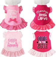 🌸 xpudac pet dog dress: cute pink angel dress for small dogs and cats (4 pieces, small size) логотип