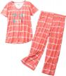 cotton sleepwear for women: short top and capri pants pajama set by aoymay - perfect ladies sleep sets logo