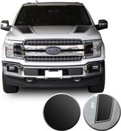 🖤 metallic matte chrome black overlay wrap vinyl graphic decal - fits f-150 2015-2020 - front outlined hood stripes логотип