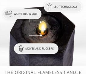 img 2 attached to Create A Cozy Atmosphere With Luminara Hexagon Flameless Moving Flame Candles - Set Of 2 (Black)