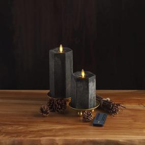img 3 attached to Create A Cozy Atmosphere With Luminara Hexagon Flameless Moving Flame Candles - Set Of 2 (Black)