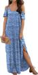 women's summer maxi dress with pockets: short sleeve, cold shoulder, strapless, split, loose and casual by grecerelle logo