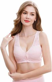 img 4 attached to Everyday Comfortable Wireless Front Closure Bras For Women (Sizes 36-44B/C) - Soft Breathable Cups By NAANSI