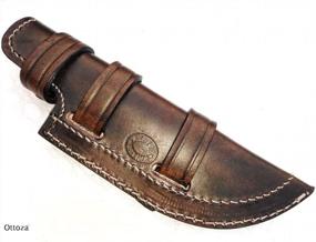 img 3 attached to Handcrafted Leather Knife Sheath For Right-Handed Tracker, Bushcraft, Hunting, And Survival Knives - Horizontal Carrying Style In Top Grain Dark Brown Leather - Ottoza No. 99