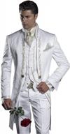 mens embroidery white mandarin lapel tail tuxedos wedding/prom best man blazer 3 pieces men suits logo