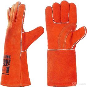 img 4 attached to 🔥 Durable QeeLink Welding Gloves: Heat & Wear Resistant Leather with Fireproof Stitching - Ideal for Welders, Fireplace, BBQ, and Gardening