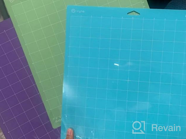 img 1 attached to Maximize Your Cricut Cutting With The Strong Grip IVyne Cutting Mat: 12X12, BPA-Free, Anti-Slip Surface - 3 Pack review by Matt Pavelko
