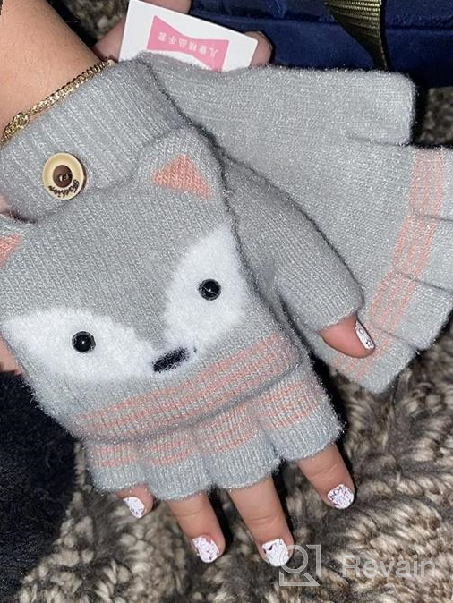 img 1 attached to Baby Cartoon Fox Winter Gloves - Neck Hanging Knit Warm Mittens with Rope | Kid's Full Finger Gloves | Xmas Gifts for Ages 0-3 Years review by Matthew Davenport