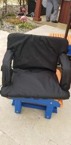 img 6 attached to Blufree Extra Wide Heated Stadium Seat: Portable Foldable Chair with 6 Reclining Positions, Arm Support, and Thick Cushion for Picnics, Camping, and Sports
