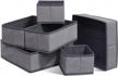 onlyeasy foldable cloth storage box closet dresser drawer organizer cube basket bins containers divider with drawers for scarves, underwear, bras, socks, ties, 6 pack, linen-like grey, mxdcb6p logo