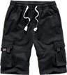 aptro men's cargo shorts elastic waistband relaxed fit summer casual cotton work shorts 1 logo