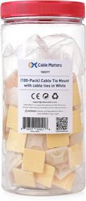 img 4 attached to 🔗 Cable Matters 100-Pack Self-Adhesive Cable Tie Mounts and 6 Inch Nylon Cable Ties in White: Organize Wires Neatly and Securely.