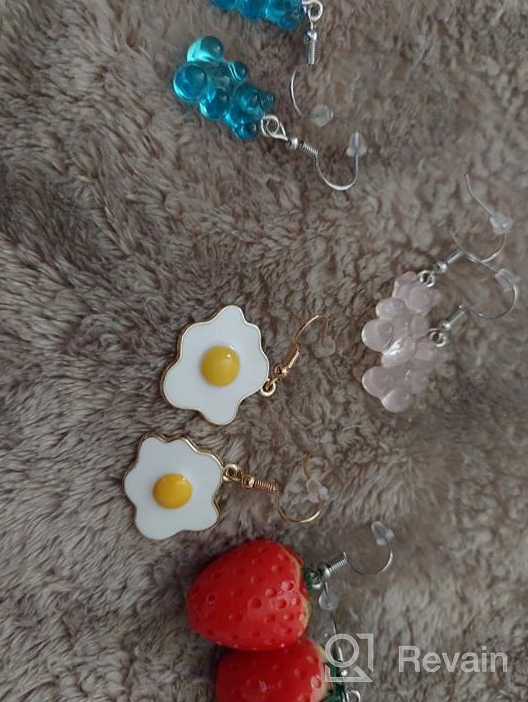 img 1 attached to 🌸 Teen Girls' Ultimate Collection: 16 Pairs of Cute & Quirky Dangle Earrings - Embrace the Kawaii Aesthetic with Boba Tea Drops! review by Chris Bradford