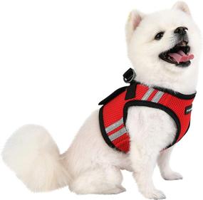 img 1 attached to 🐾 Puppia Soft Vest Harness PRO - Large Size - RED