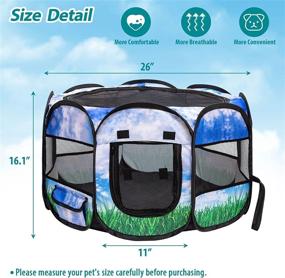 img 3 attached to EXPAWLORER Portable Pet Playpen Travelling