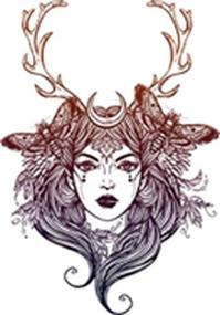 img 1 attached to Pretty Wilderness Goddess Antlers Sticker