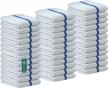36-pack 100% cotton bar mop kitchen towels - blue stripe, 16x19, 6 lbs double stitched & absorbent logo