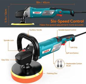 img 2 attached to 🚗 Автомобильный полировщик ENEACRO - высокомощная ротационная полировальная машина для идеального финиша | 12 Ампер 6-дюймовый/7-дюймовый переменная скорость 1000-3500 об/мин | Съемная ручка | Идеально подходит для полировки лодок, автомобилей и бытовой техники.