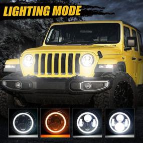 img 3 attached to AUDEXEN 7 Inch Led Headlights With DRL Halo Ring / High Beam / Low Beam Compatible With Jeep Wrangler JK LJ CJ TJ 1997-2018 DOT Approved 7" Round Headlight (Black)