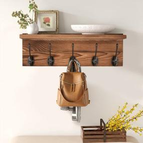 img 2 attached to Organize Your Space With Rustic Homode Wall Mounted Coat Rack With Storage Shelf And 5 Pegs