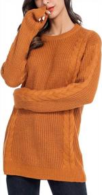 img 4 attached to AUQCO Womens Turtleneck Sweaters Long Sleeve Casual Ribbed Knit Pullover Sweater Tops