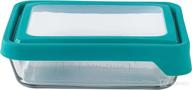 teal anchor hocking trueseal glass food storage container with lid - 6 cup логотип