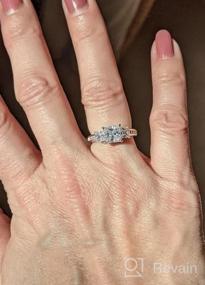 img 6 attached to Обручальное обручальное кольцо из стерлингового серебра с 3 камнями и огранкой принцессы CZ - Perfect Promise Ring для женщин, размер 4-10