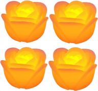 4 rose amber floating led candle water activated for proposal wedding home party centerpiece vases bath pool pond decor - kitosun logo