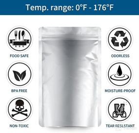 img 1 attached to Enhanced 1 QUART Mylar Bags: 60-Pack for Long Term Food Storage | Thick, Standable & Resealable 7''x10'' Ziplock Bags | Food Grade Packaging Solution