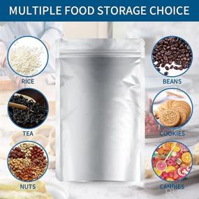 img 2 attached to Enhanced 1 QUART Mylar Bags: 60-Pack for Long Term Food Storage | Thick, Standable & Resealable 7''x10'' Ziplock Bags | Food Grade Packaging Solution