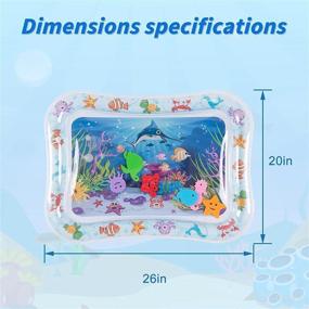 img 2 attached to ALVABABY Premium Tummy Time Mat: Inflatable Baby Water Mat for Boys and Girls - Ideal Infant Newborn Toys Gift for 3, 6, 12, 24 Month, Baby Aquarium Water Mat 2WP09