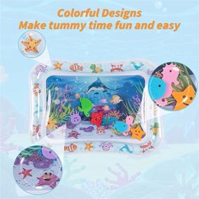 img 3 attached to ALVABABY Premium Tummy Time Mat: Inflatable Baby Water Mat for Boys and Girls - Ideal Infant Newborn Toys Gift for 3, 6, 12, 24 Month, Baby Aquarium Water Mat 2WP09