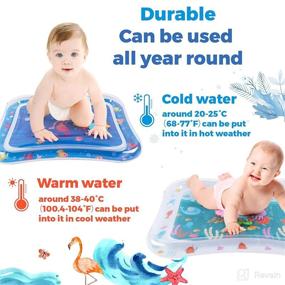img 1 attached to ALVABABY Premium Tummy Time Mat: Inflatable Baby Water Mat for Boys and Girls - Ideal Infant Newborn Toys Gift for 3, 6, 12, 24 Month, Baby Aquarium Water Mat 2WP09