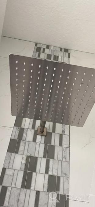 img 1 attached to 12" Rain Shower Head With 13" Extension Arm - Large Rainfall Shower Heads Made Of Stainless Steel - Waterfall Full Body Coverage - Perfect Replacement For Your Bathroom ShowerHead (Brushed Nickel) review by Brian Davis