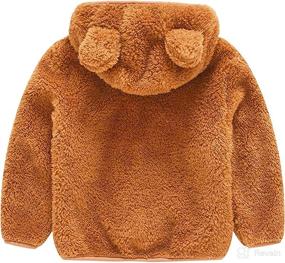 img 1 attached to 🐻 Cute Bear Hoodie Jacket - Warm Sherpa Fuzzy Winter Coat for Toddler Baby Boy Girl